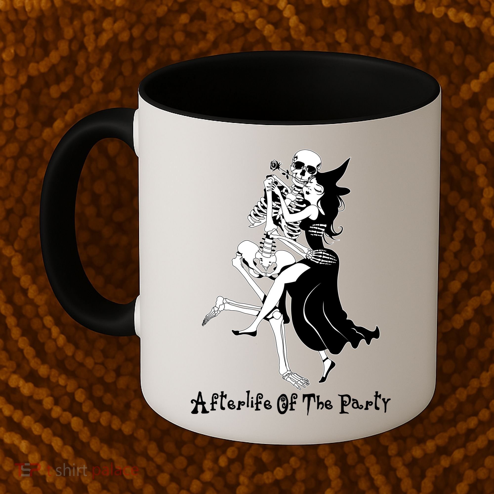 Funny Halloween Afterlife Of The Party Skeleton And Witch Coffee Mug