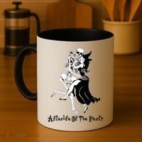 Funny Halloween Afterlife Of The Party Skeleton And Witch Coffee Mug thumb 4