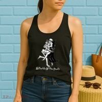 Funny Halloween Afterlife Of The Party Skeleton And Witch Women's Tank Top thumb 2