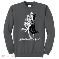 Funny Halloween Afterlife Of The Party Skeleton And Witch Sweatshirt thumb 0