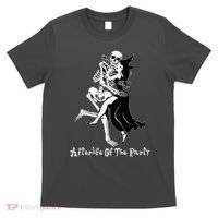 Funny Halloween Afterlife Of The Party Skeleton And Witch T-Shirt thumb 0