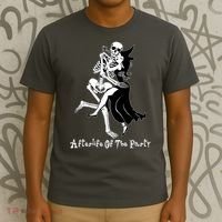 Funny Halloween Afterlife Of The Party Skeleton And Witch T-Shirt thumb 3
