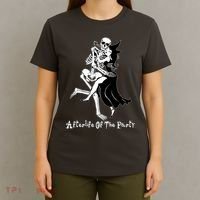 Funny Halloween Afterlife Of The Party Skeleton And Witch T-Shirt thumb 4