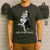 Funny Halloween Afterlife Of The Party Skeleton And Witch T-Shirt thumb 6