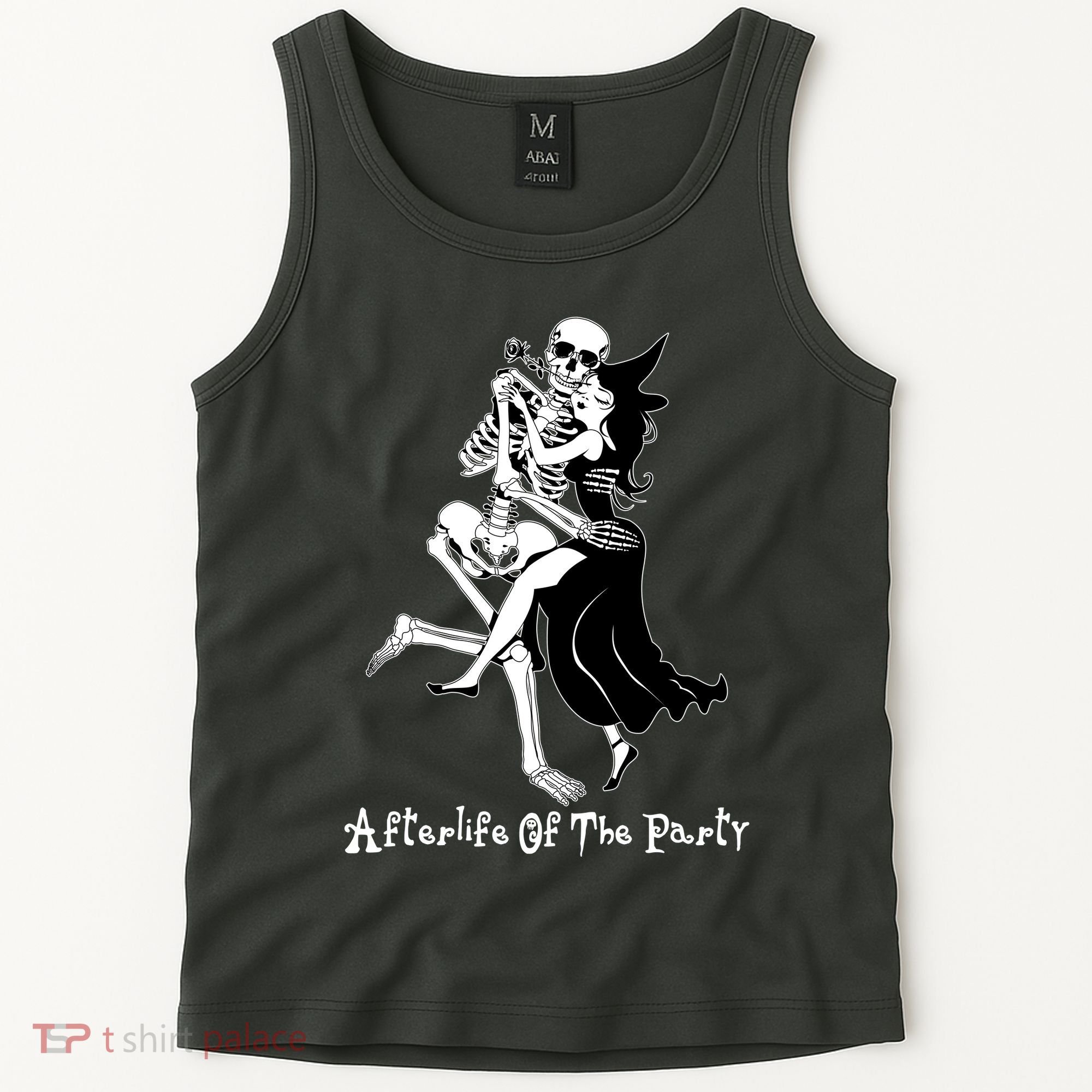 Funny Halloween Afterlife Of The Party Skeleton And Witch Tank Top