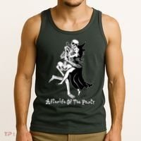 Funny Halloween Afterlife Of The Party Skeleton And Witch Tank Top thumb 3