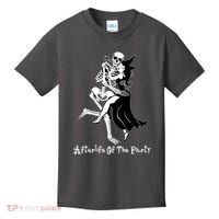 Funny Halloween Afterlife Of The Party Skeleton And Witch Kids T-Shirt thumb 0