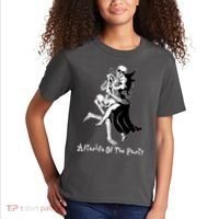 Funny Halloween Afterlife Of The Party Skeleton And Witch Kids T-Shirt thumb 2