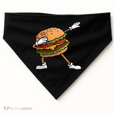 Funny Hamburger Art Cheeseburger Lover USA-Made Doggie Bandana