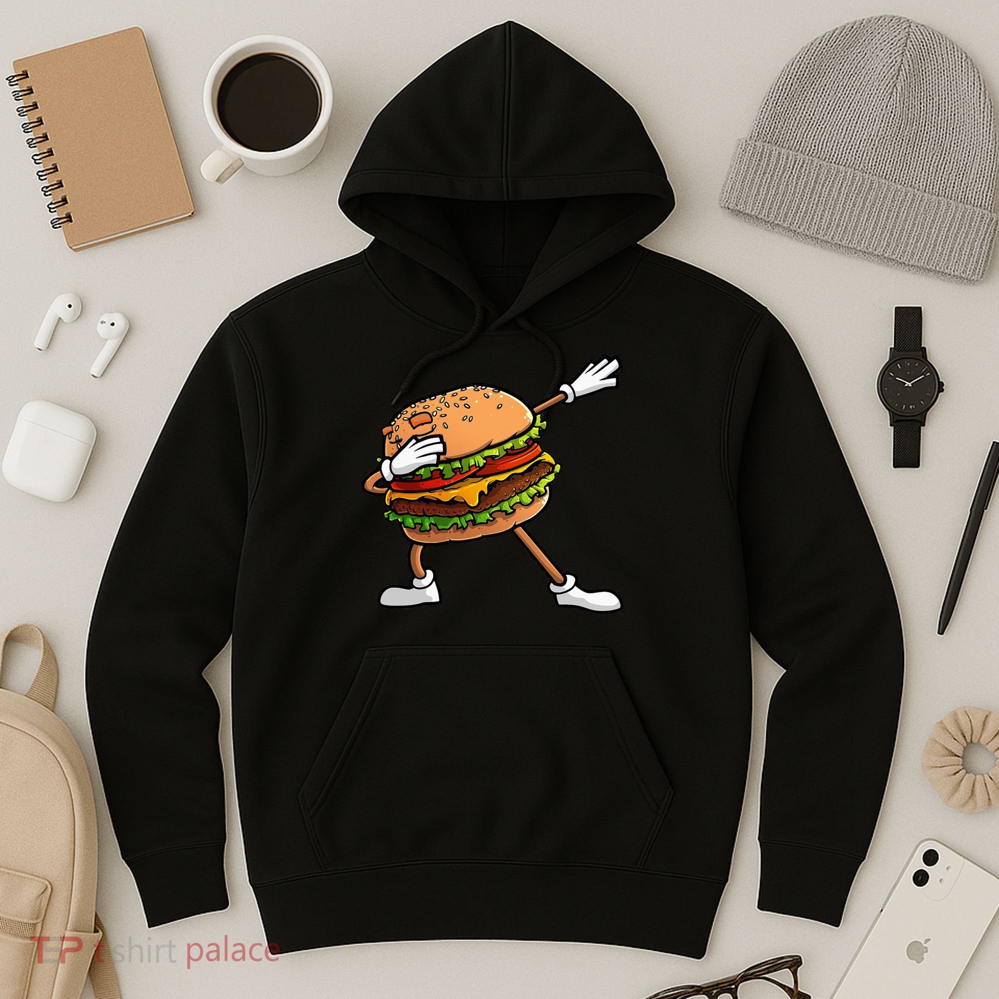 Funny Hamburger Art Cheeseburger Lover Hoodie