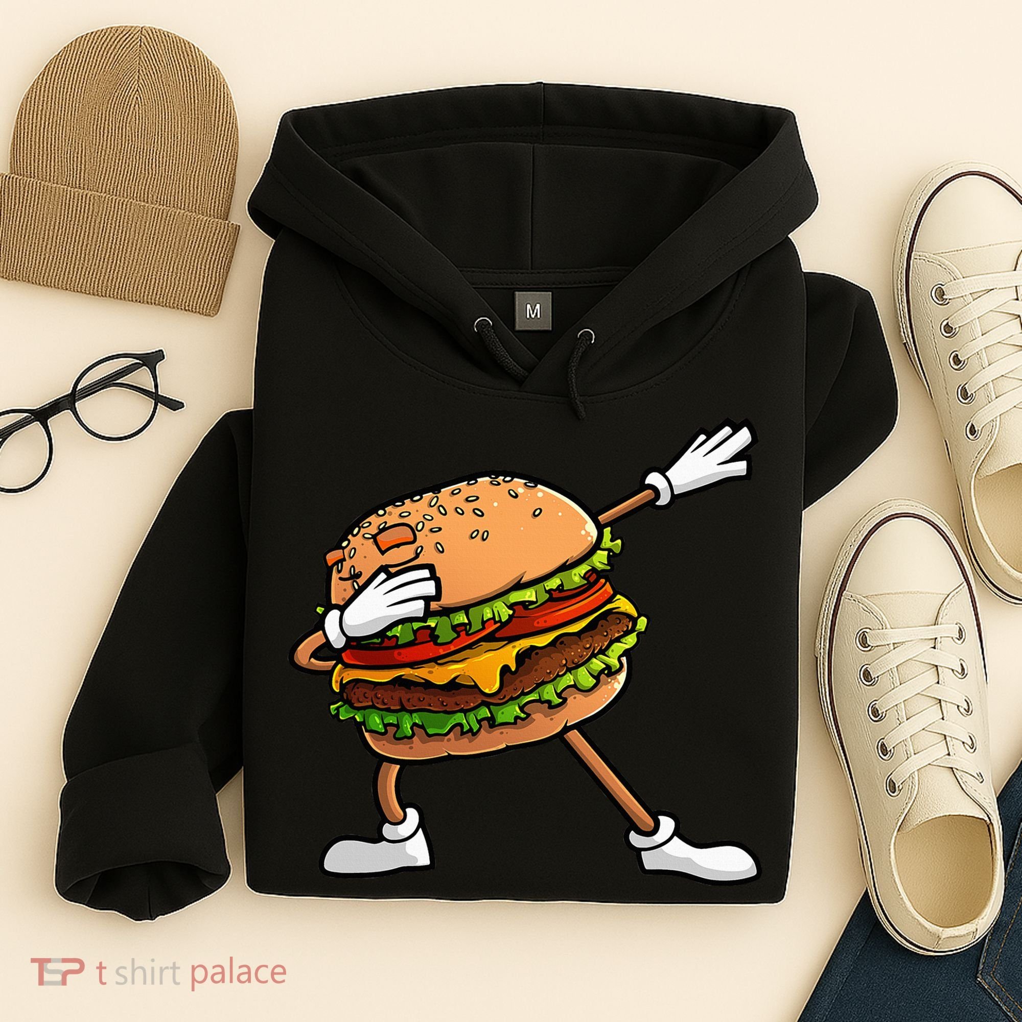 Funny Hamburger Art Cheeseburger Lover Hoodie