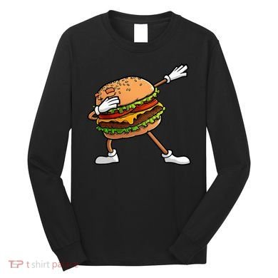 Funny Hamburger Art Cheeseburger Lover Long Sleeve Shirt