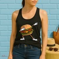 Funny Hamburger Art Cheeseburger Lover Women's Tank Top thumb 2