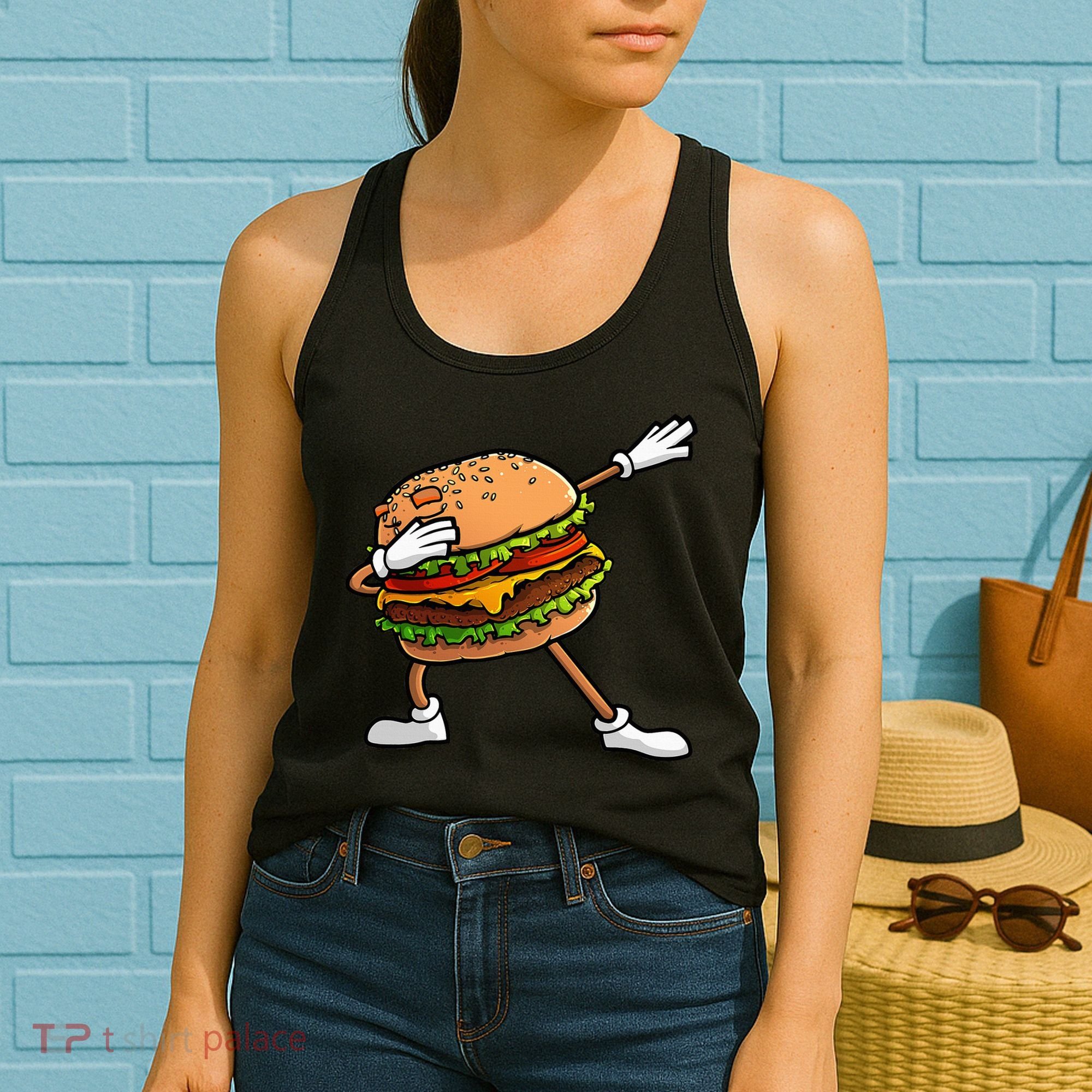 Funny Hamburger Art Cheeseburger Lover Women's Tank Top