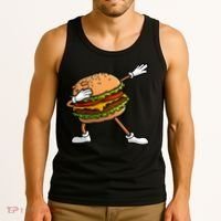 Funny Hamburger Art Cheeseburger Lover Tank Top thumb 3