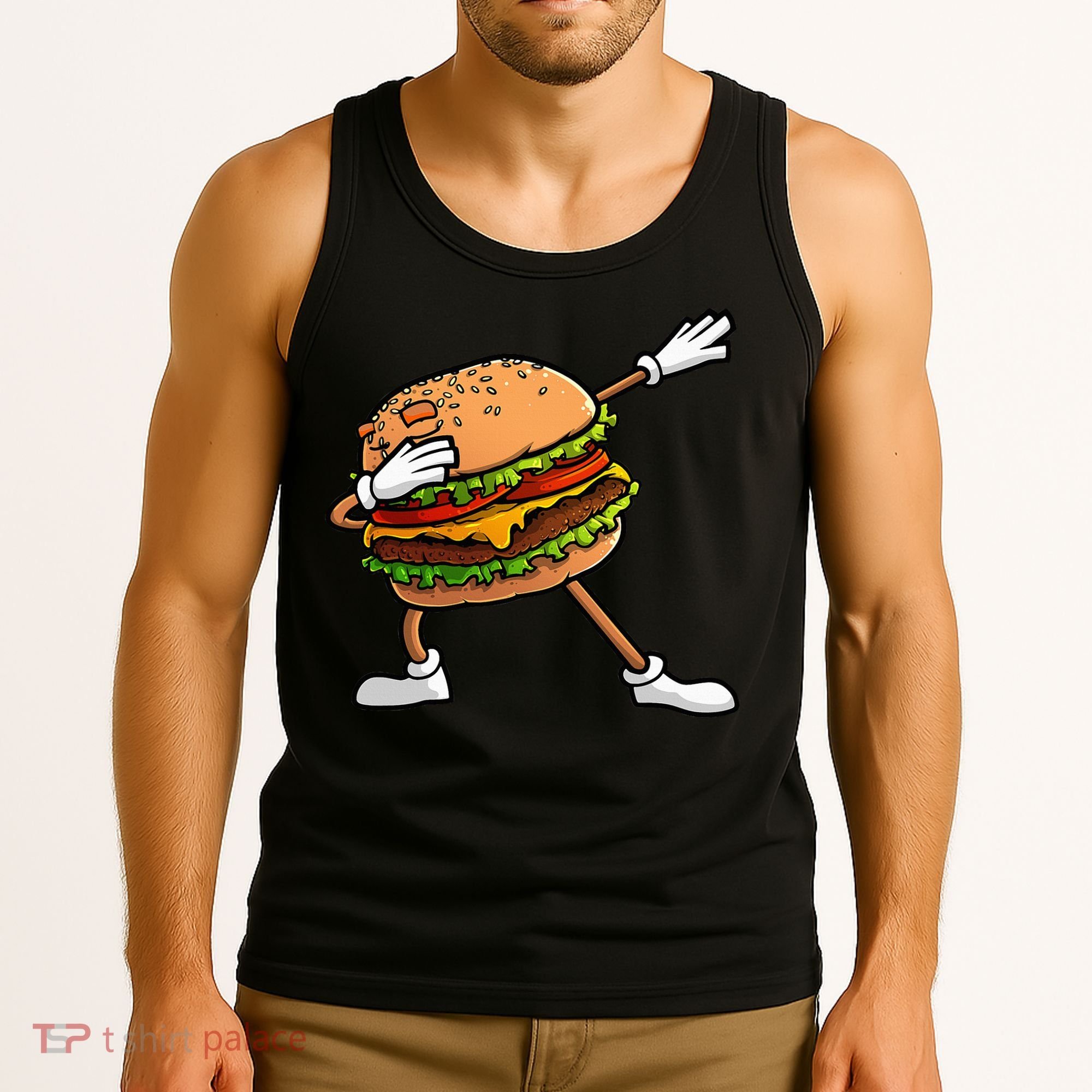 Funny Hamburger Art Cheeseburger Lover Tank Top