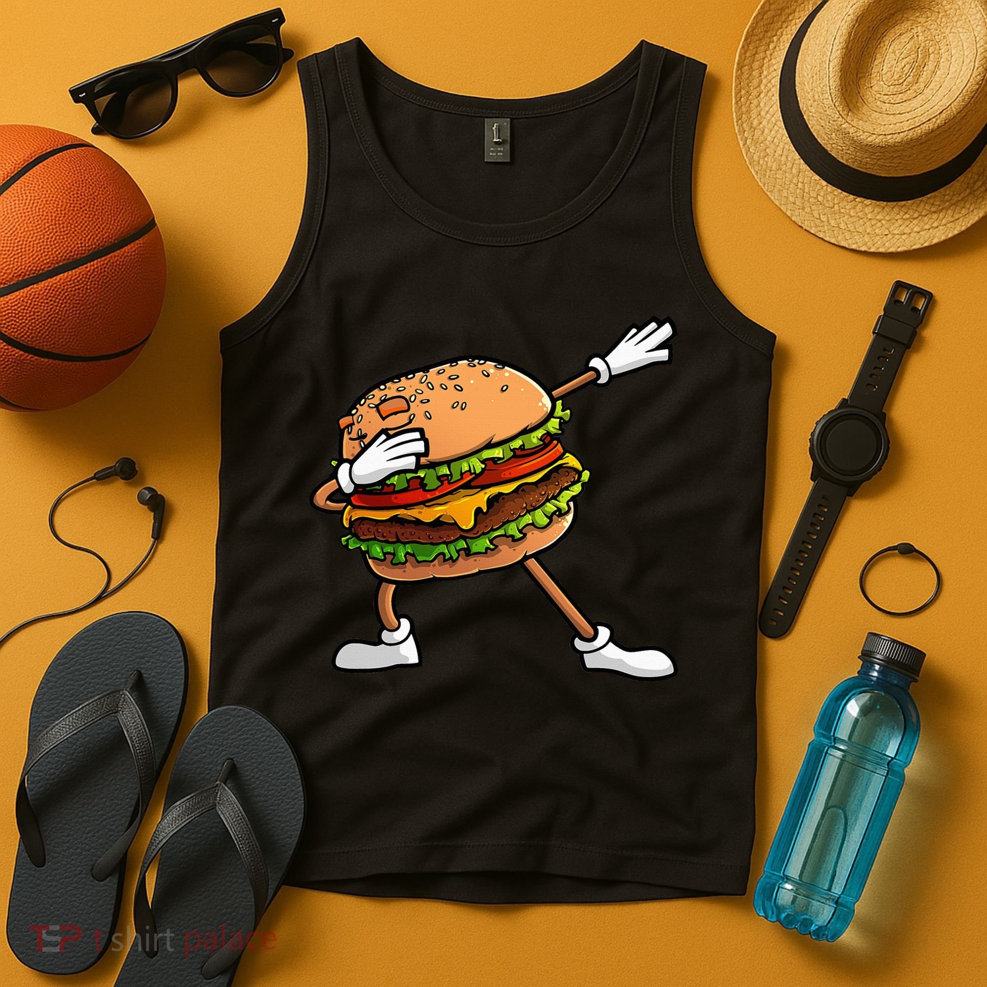 Funny Hamburger Art Cheeseburger Lover Tank Top