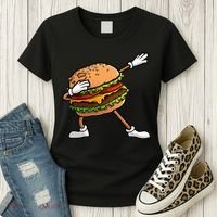 Funny Hamburger Art Cheeseburger Lover Women's T-Shirt thumb 3