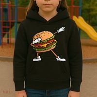 Funny Hamburger Art Cheeseburger Lover Kids Hoodie thumb 3