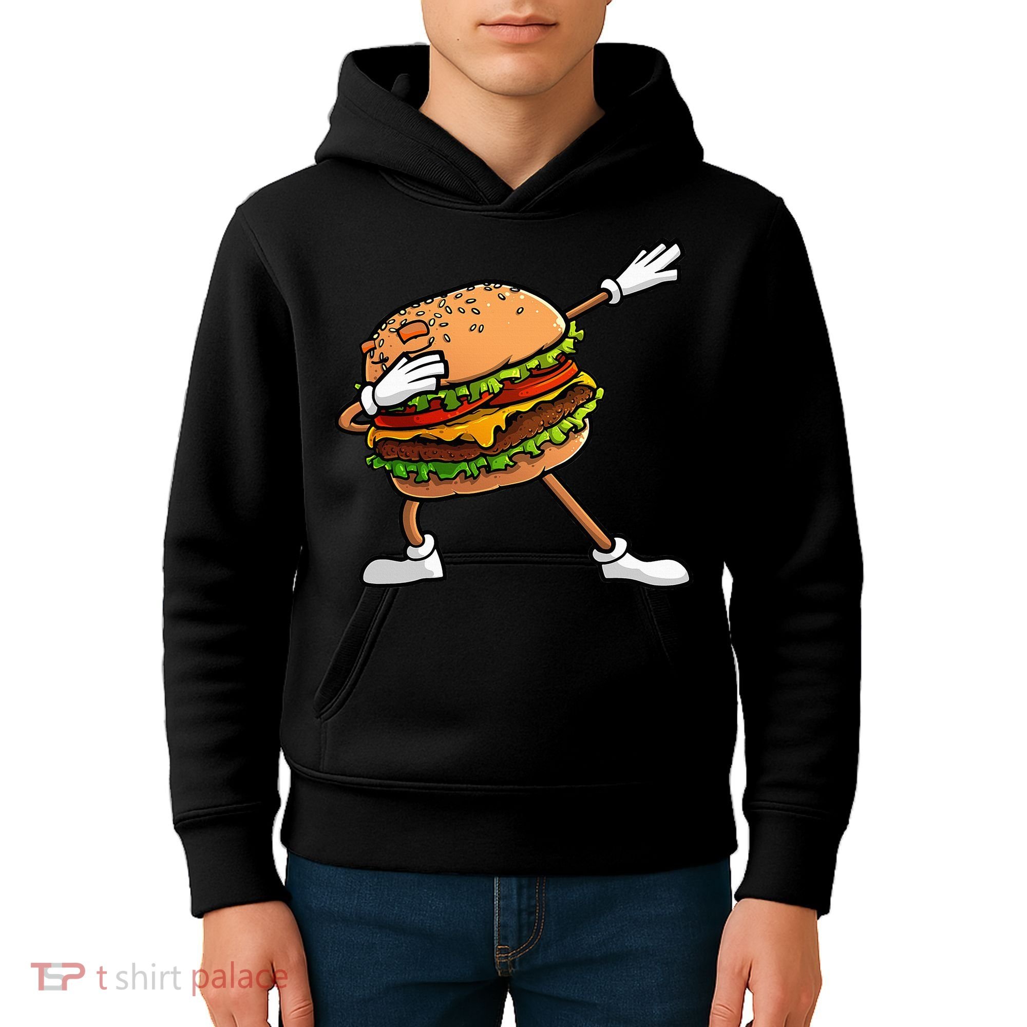 Funny Hamburger Art Cheeseburger Lover Kids Hoodie