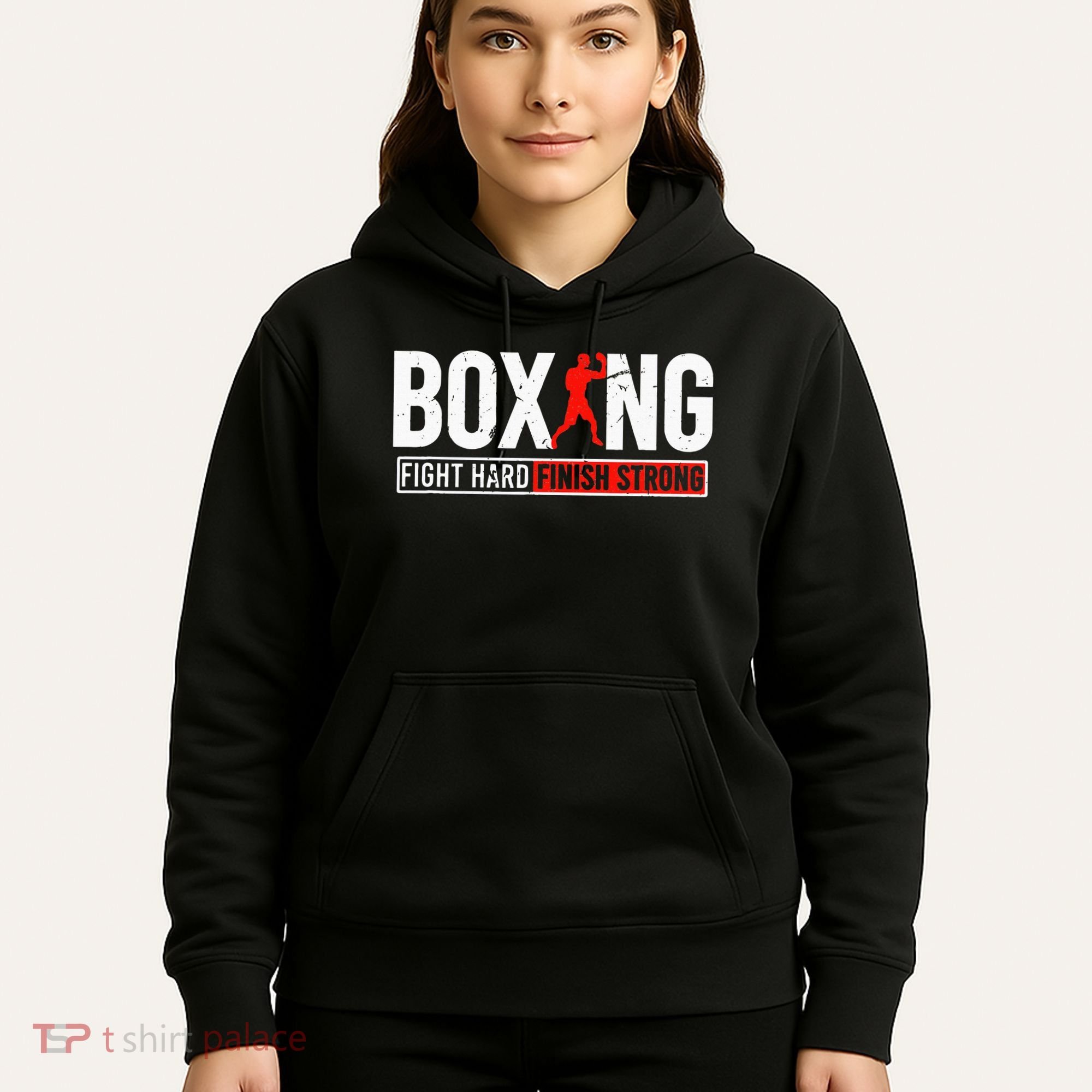 Fight Hard And Finish Motivational Boxing Fighter Hoodie
