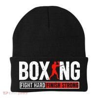 Fight Hard And Finish Motivational Boxing Fighter Beanie thumb 0