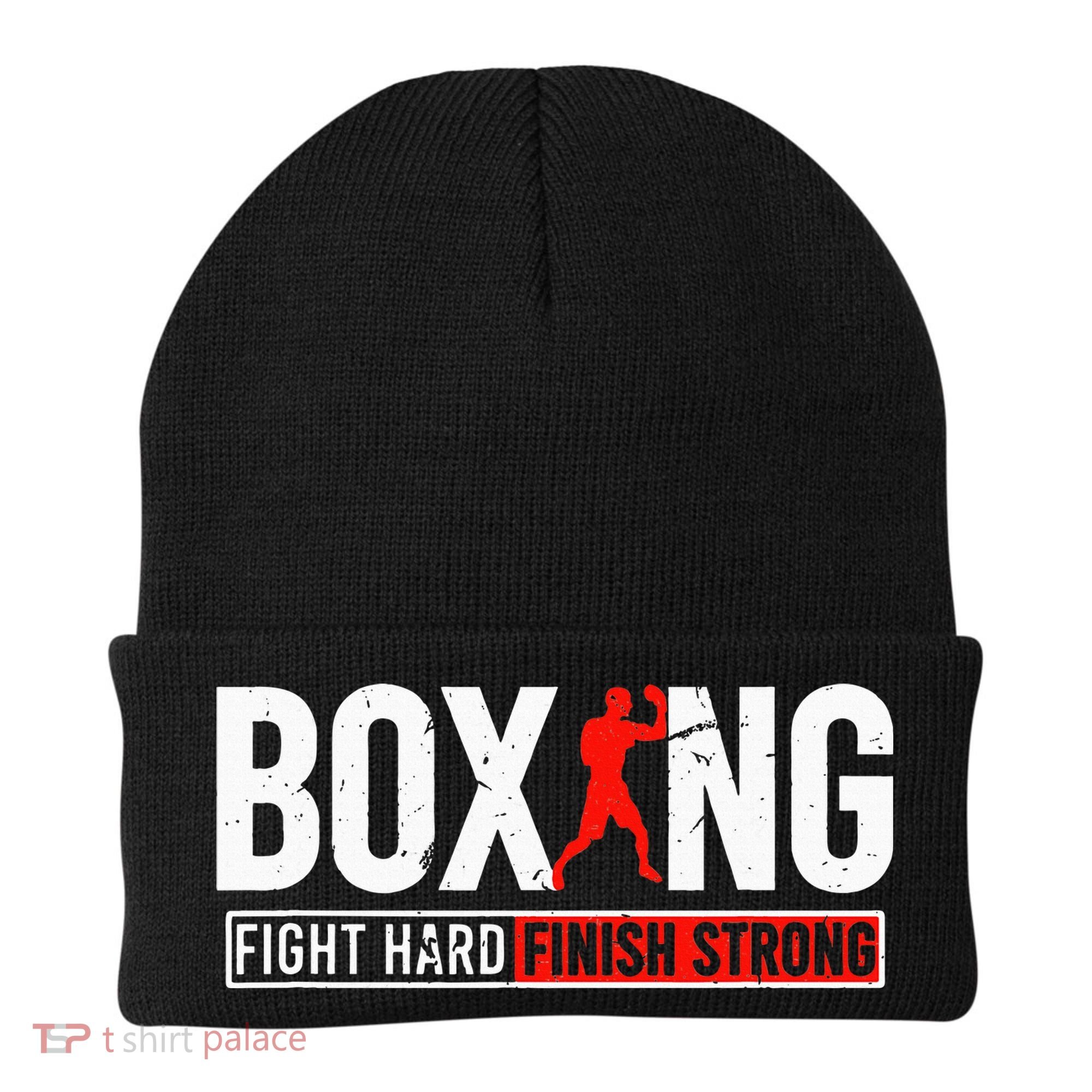 Fight Hard And Finish Motivational Boxing Fighter Beanie