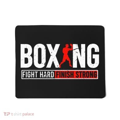 Fight Hard And Finish Motivational Boxing Fighter Mousepad