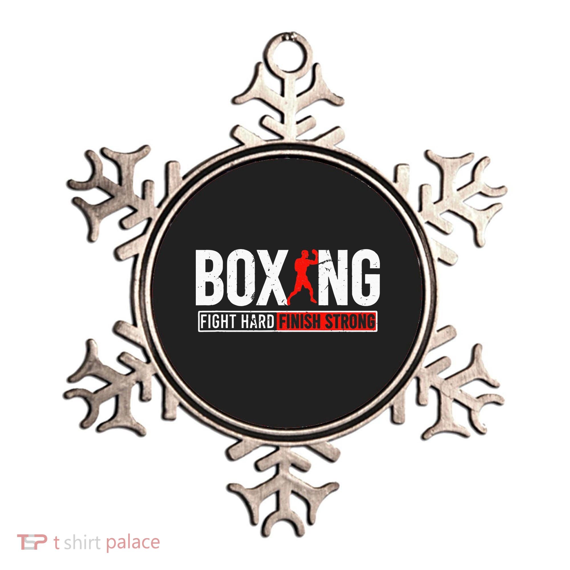 Fight Hard And Finish Motivational Boxing Fighter Ornament