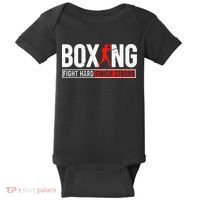 Fight Hard And Finish Motivational Boxing Fighter Baby Bodysuit thumb 0
