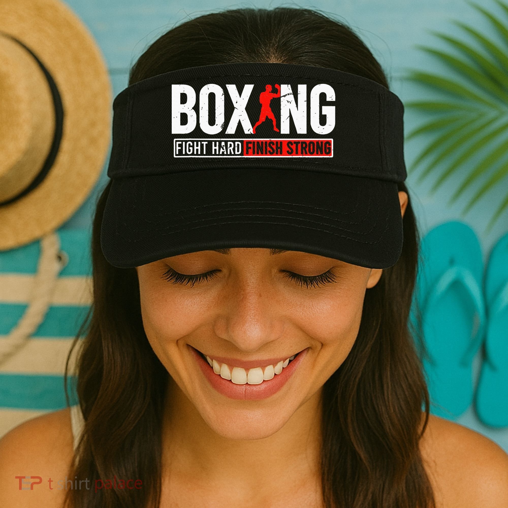 Fight Hard And Finish Motivational Boxing Fighter Visor