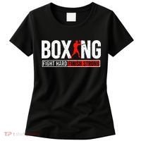 Fight Hard And Finish Motivational Boxing Fighter Women's T-Shirt thumb 0
