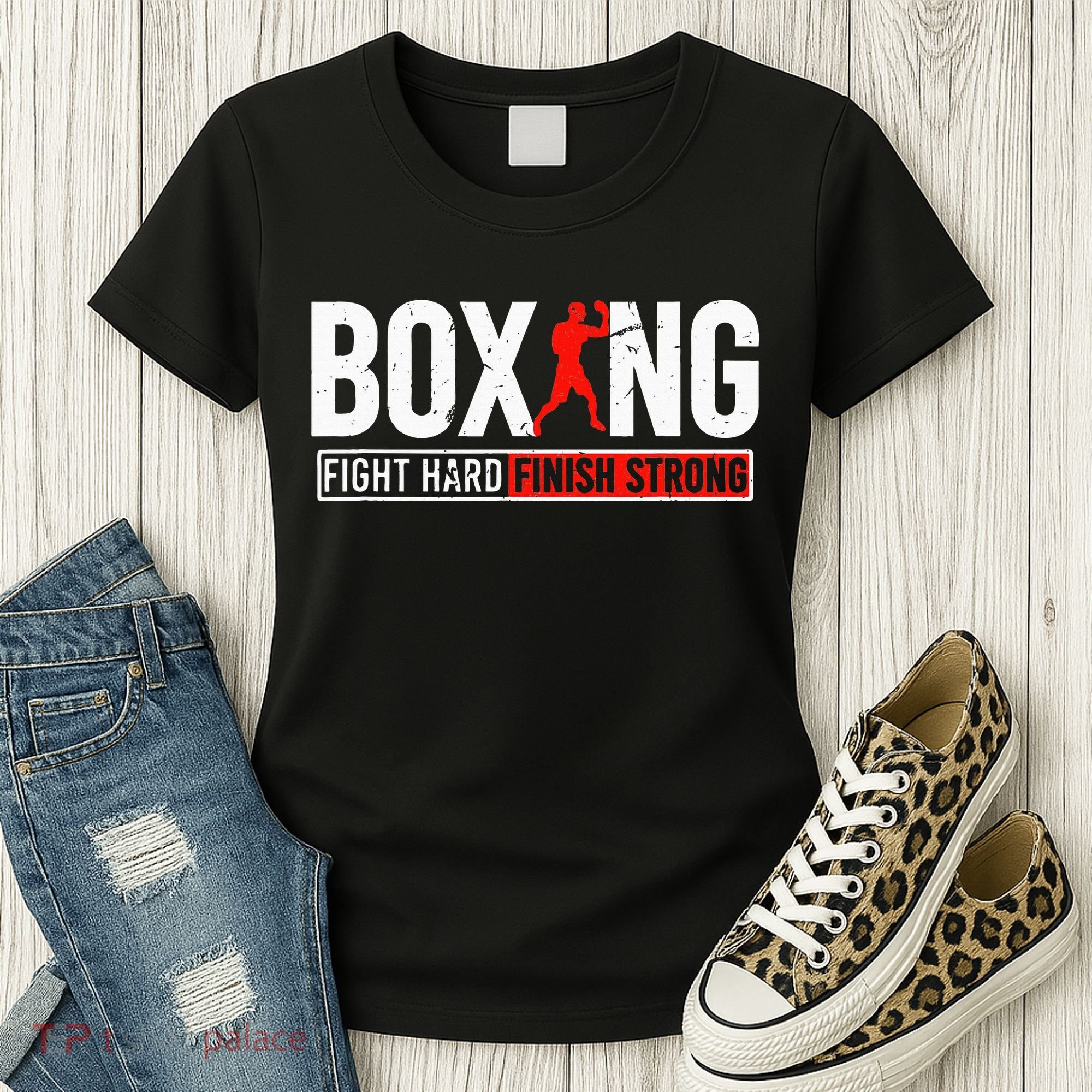 Fight Hard And Finish Motivational Boxing Fighter Women's T-Shirt