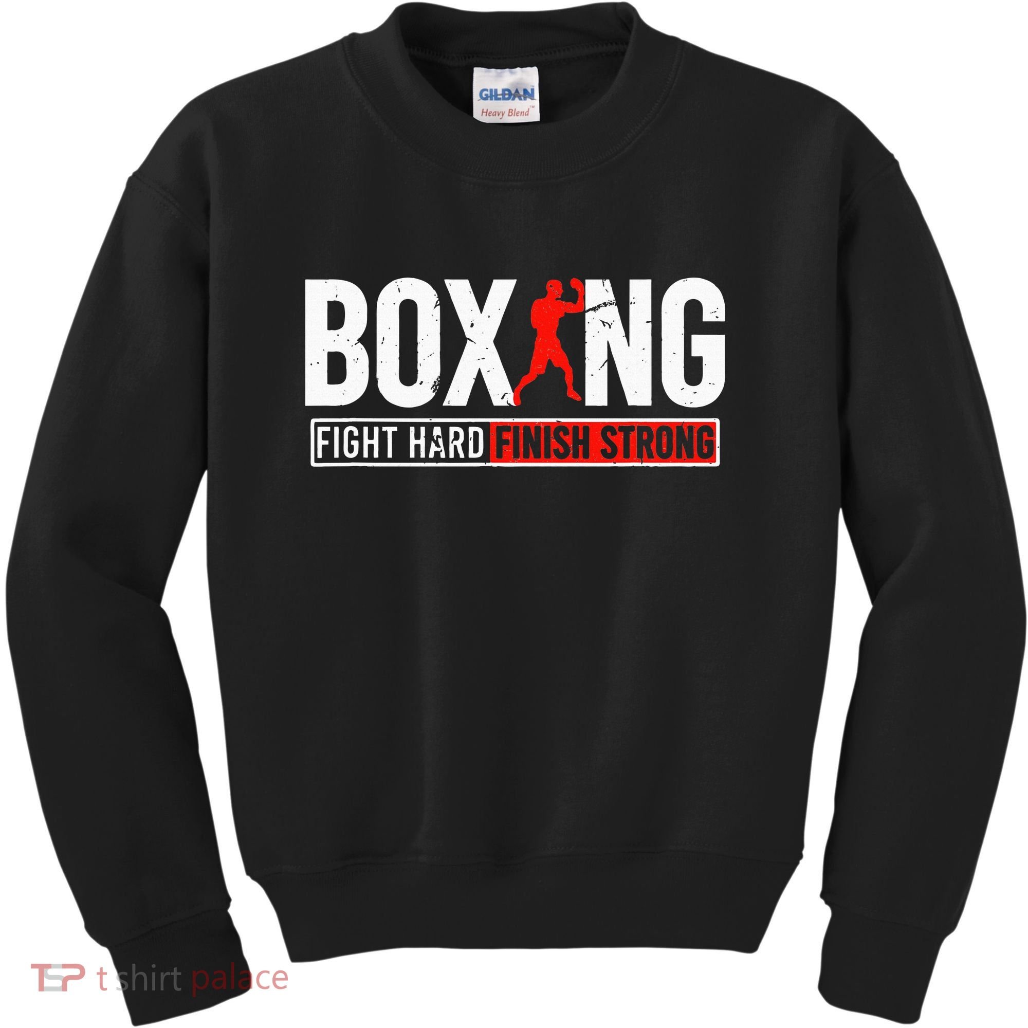 Fight Hard And Finish Motivational Boxing Fighter Kids Sweatshirt