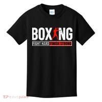 Fight Hard And Finish Motivational Boxing Fighter Kids T-Shirt thumb 0