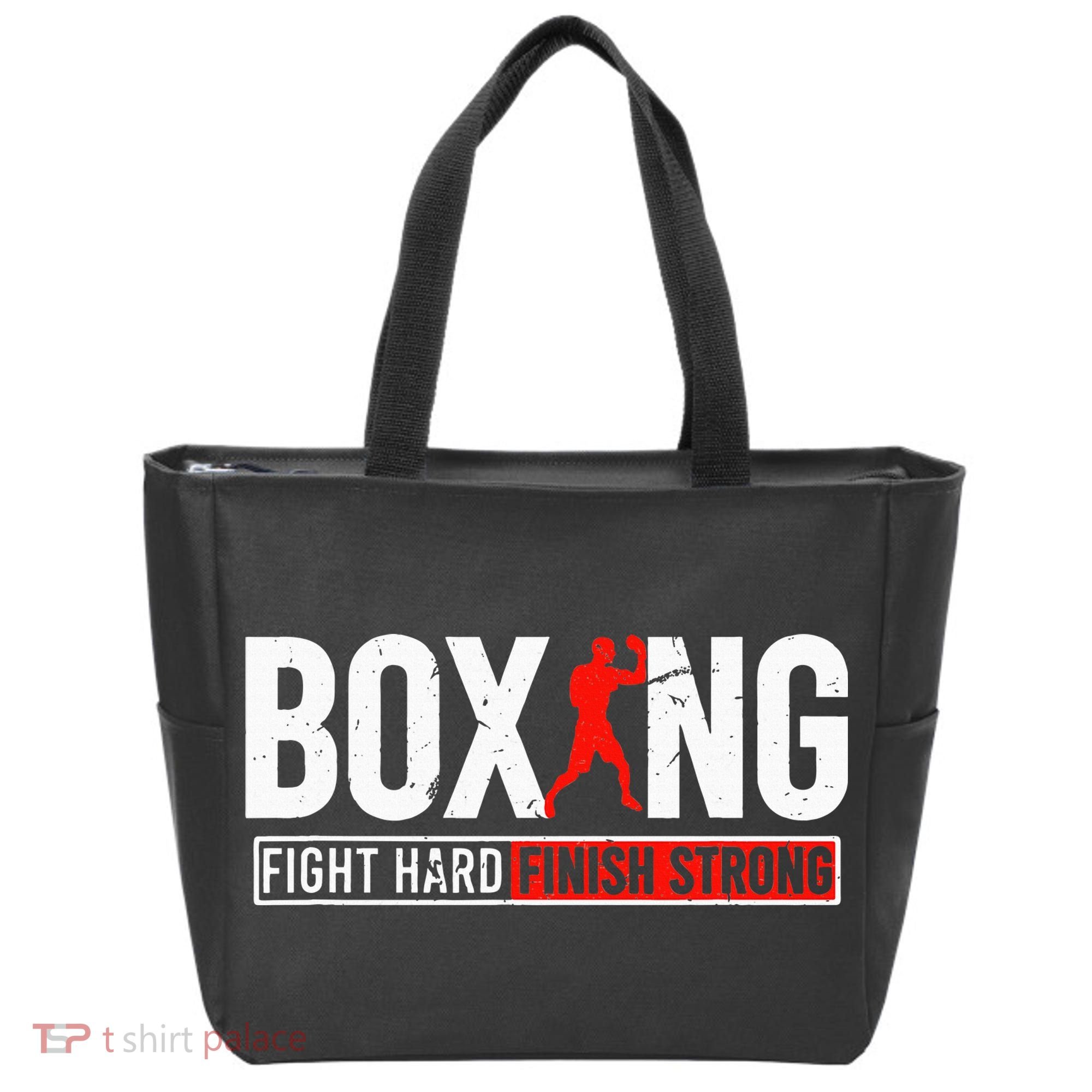 Fight Hard And Finish Motivational Boxing Fighter Tote Bag