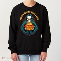 Funny Halloween Always Check Your Candy Skeleton Women's Sweatshirt thumb 0