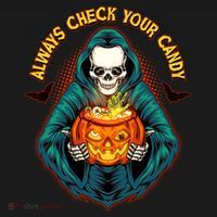 Funny Halloween Always Check Your Candy Skeleton Apron thumb 3