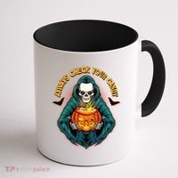 Funny Halloween Always Check Your Candy Skeleton Coffee Mug thumb 1