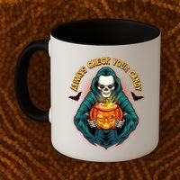 Funny Halloween Always Check Your Candy Skeleton Coffee Mug thumb 2