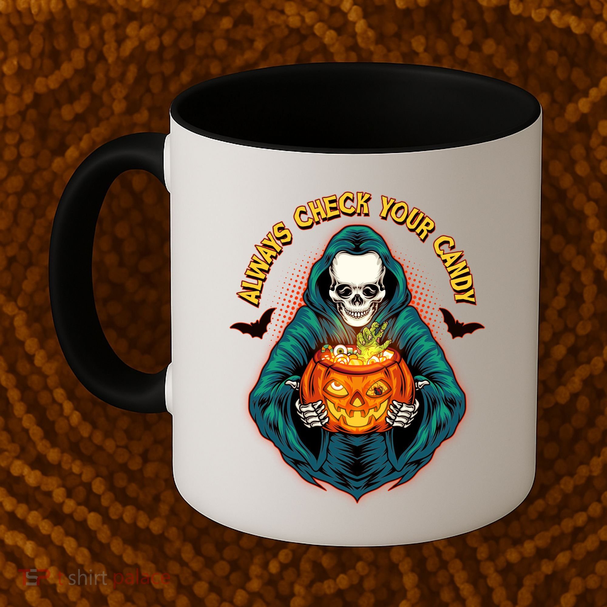 Funny Halloween Always Check Your Candy Skeleton Coffee Mug