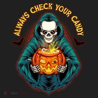 Funny Halloween Always Check Your Candy Skeleton Beanie thumb 2
