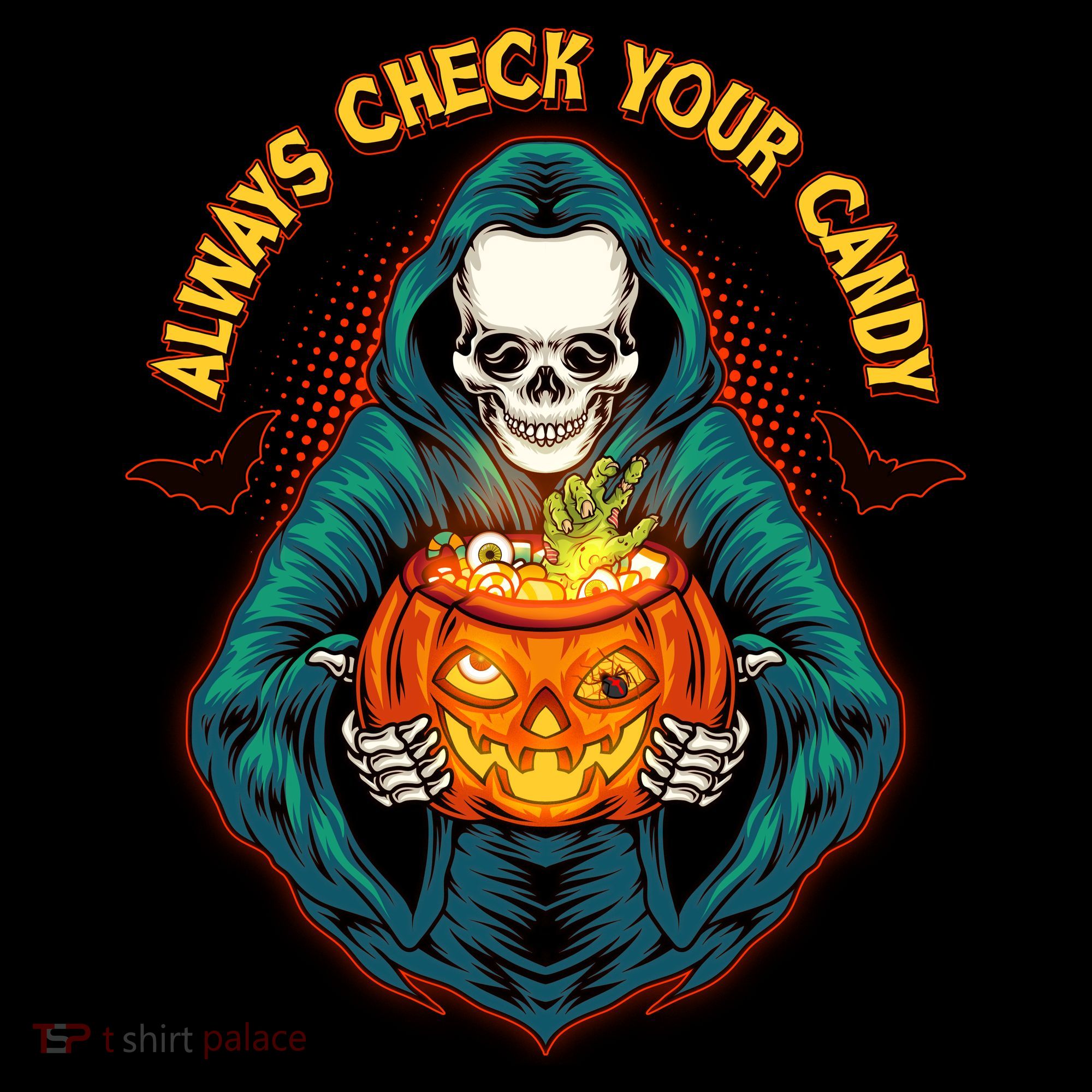 Funny Halloween Always Check Your Candy Skeleton Coaster