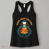 Funny Halloween Always Check Your Candy Skeleton Women's Tank Top thumb 3