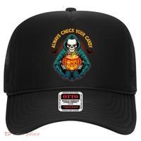 Funny Halloween Always Check Your Candy Skeleton Hat thumb 0