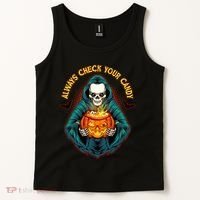 Funny Halloween Always Check Your Candy Skeleton Tank Top thumb 2