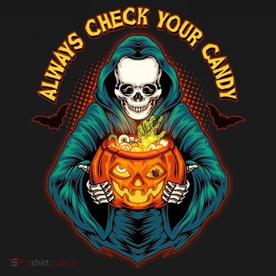Funny Halloween Always Check Your Candy Skeleton Kids Sweatshirt