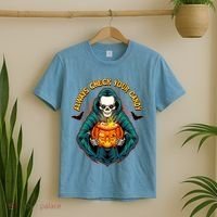 Funny Halloween Always Check Your Candy Skeleton T-Shirt thumb 2