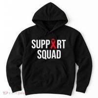 Family Hiv Awareness Red Ribbon Aids Support Squad Hoodie thumb 0