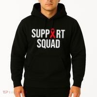 Family Hiv Awareness Red Ribbon Aids Support Squad Hoodie thumb 2